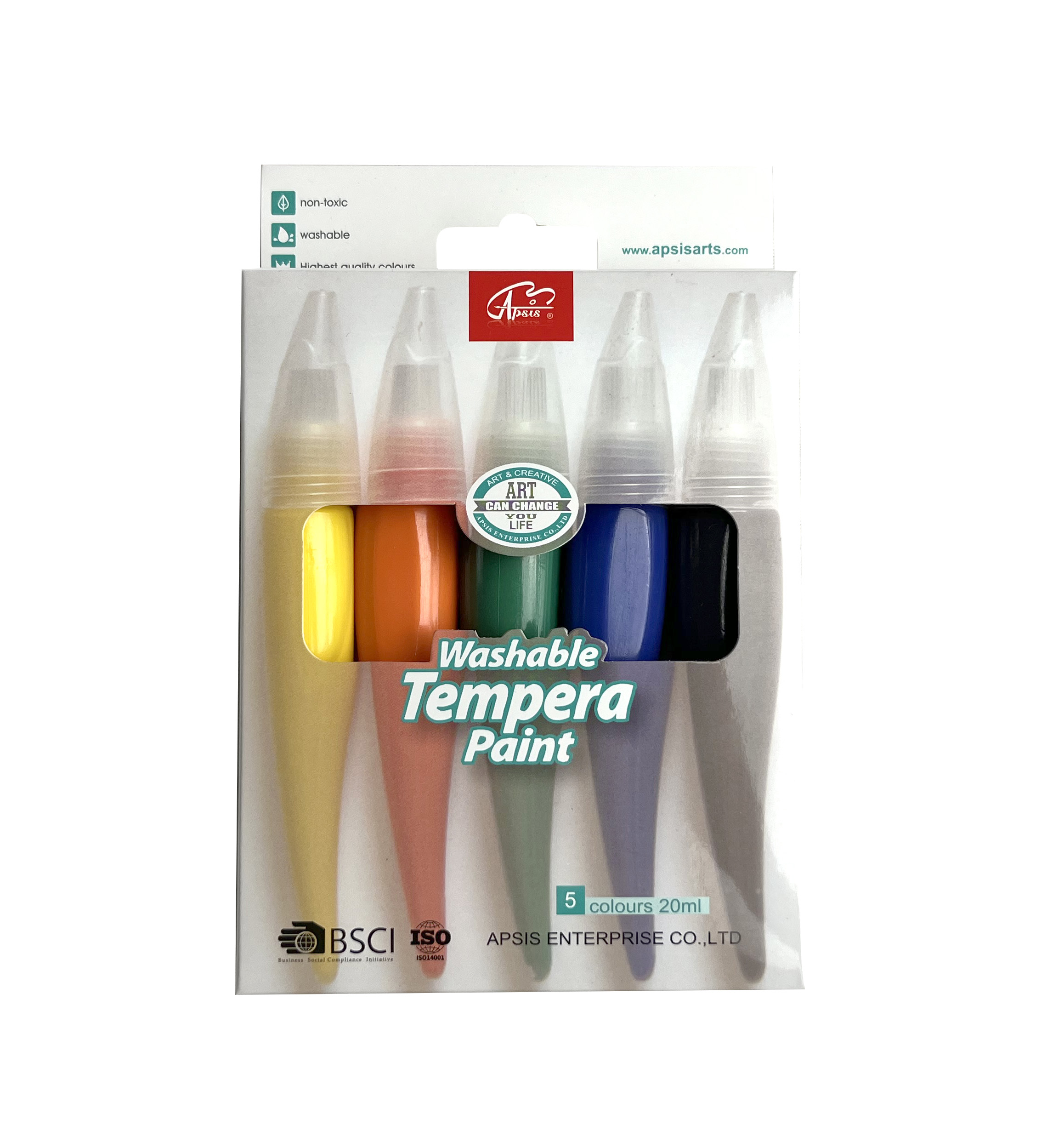 5 colors 20ml tempera paint color