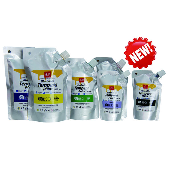 tempera color in plastic bag