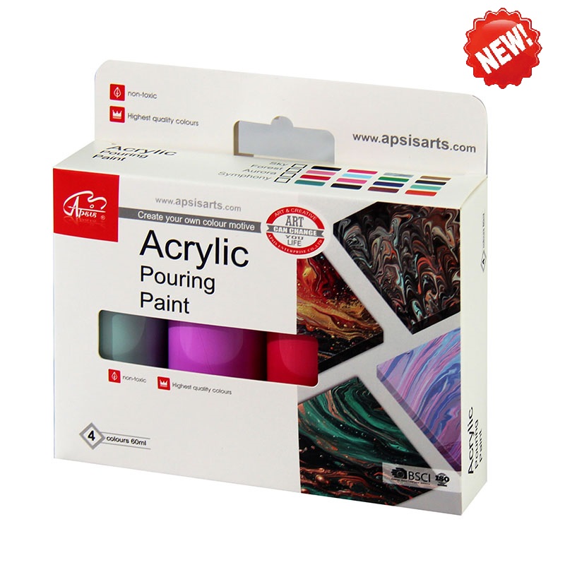 4colors*60ml acrylic pouring paint in bo